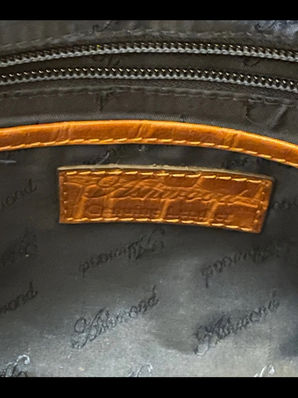 Ashwood Cognac Croc Embossed Leather East West Small Crossbody Bag Purse - Picture 7 of 10